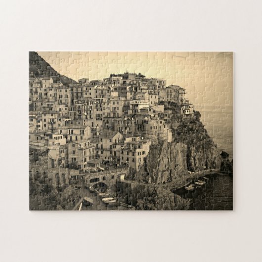 Manarola in Sepia Tones - 11x14 - 252 Stk. Puzzle (Horizontal)