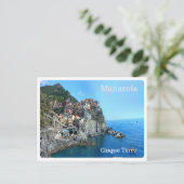 MANAROLA - Italien - Cinque Terre - PANORAMA Postkarte (Stehend Vorderseite)