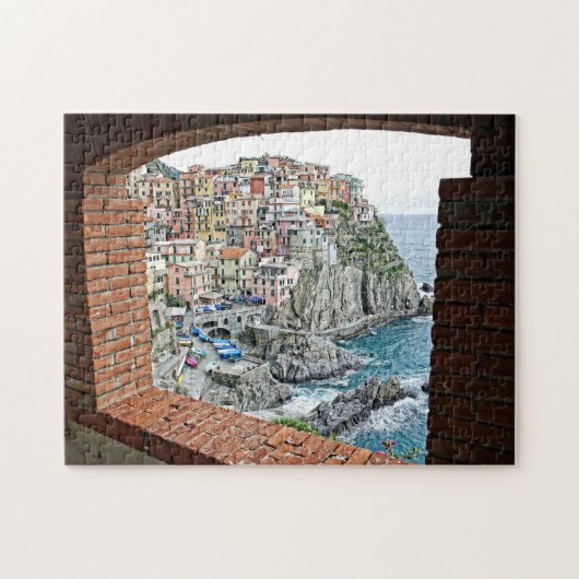 Manarola, Italien - Fensteransicht - 11x14 - 252 S Puzzle (Horizontal)