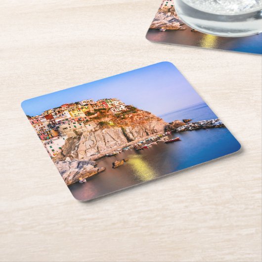 Manarola Italien Rechteckiger Pappuntersetzer (angewinkelt)