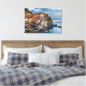 Manarola ItalienCliffside Houses Panorama Leinwand (Insitu (Schlafzimmer))