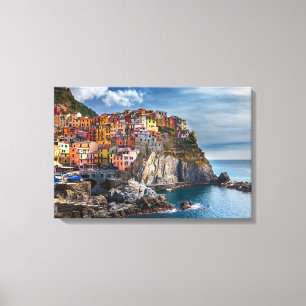 Manarola ItalienCliffside Houses Panorama Leinwand