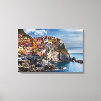 Manarola ItalienCliffside Houses Panorama Leinwand