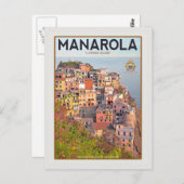 Manarola Vineyard Harbour - auf Weiß Postkarte (Vorne/Hinten)