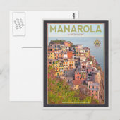 Manarola Vineyard Sunset (schwarz) Postkarte (Vorne/Hinten)