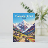 Manaslu Circuit Nepal Postkarte (Stehend Vorderseite)
