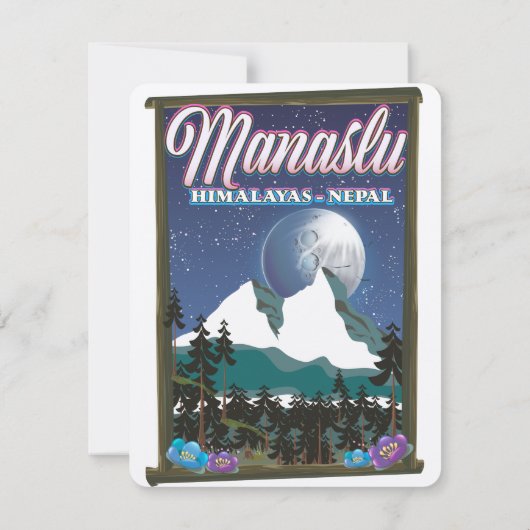 Manaslu Himalayas Nepal Reiseplakatkarte (Rückseite)