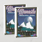 Manaslu Himalayas Nepal Reiseplakatkarte (Vorne/Hinten)