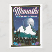 Manaslu Himalayas Nepal Reiseplakatkarte Postkarte (Vorderseite)