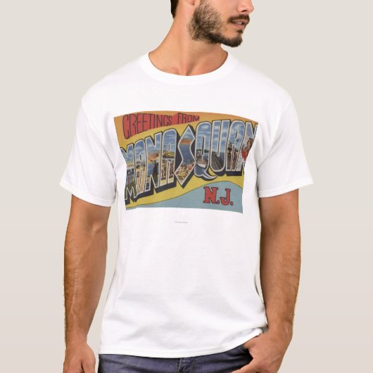 Manasquan, New-Jersey - große Buchstabe-Szenen T-Shirt (Vorderseite)