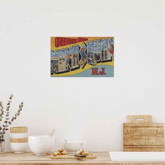 Manasquan, New Jersey - Große Buchstabenszenen 2 Poster (Küche)