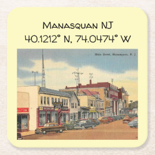 Manasquan NJ koordiniert Länge und Breite Rechteckiger Pappuntersetzer