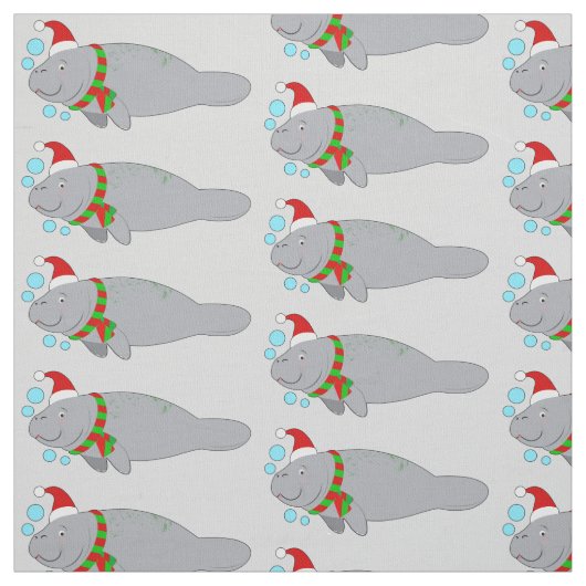 Manat mit Weihnachtsmannmütze und Scarf Stoff (Muster)