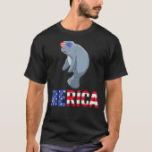 Manatee 4. Juli Merica Tiermeerkatze T-Shirt (Vorderseite)