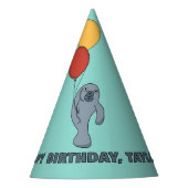 Manatee and Balloons Custom Birthday Party Partyhütchen (Vorderseite)