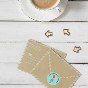 Manatee and Balloons Custom Birthday Party Runder Aufkleber