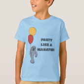 Manatee and Balloons Custom Birthday Party T-Shirt (Vorderseite)