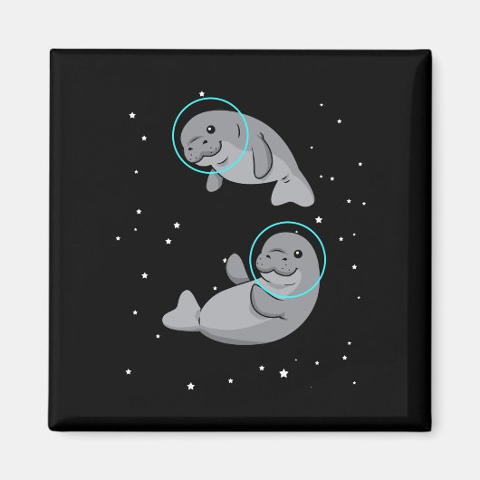 Manatee Astronaut gibt Frauen Weltraummanatee Magnet (Vorne)