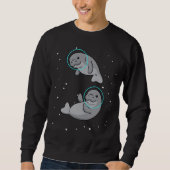 Manatee Astronaut gibt Frauen Weltraummanatee Sweatshirt (Vorderseite)