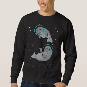 Manatee Astronaut gibt Frauen Weltraummanatee Sweatshirt
