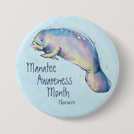 Manatee Awareness Month, Aquarellmauer Button