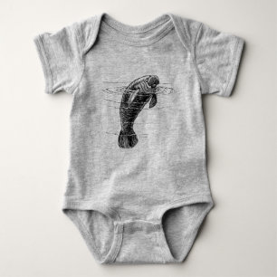 Manatee Baby Bodysuit Baby Strampler