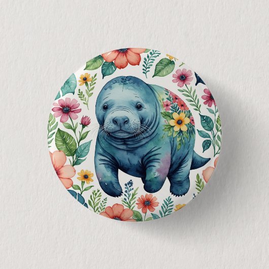 Manatee Baby Shirt Button (Vorderseite)