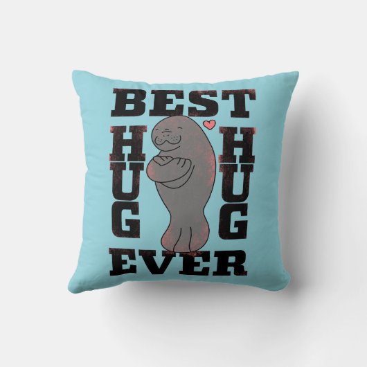 Manatee - Best Hug Ever - Hug - ASL Design Kissen (Rückseite)