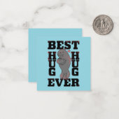 Manatee - Best Hug Ever - Hug - ASL Design Mitteilungskarte (Vorderseite/Rückseite Beispiel)