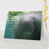 Manatee Birthday Letztes Stück Kuchen Lady - BIG Karte (Gelbe Blume)