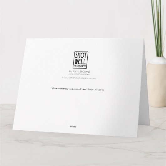 Manatee Birthday Letztes Stück Kuchen Lady - BIG Karte (Rückseite)