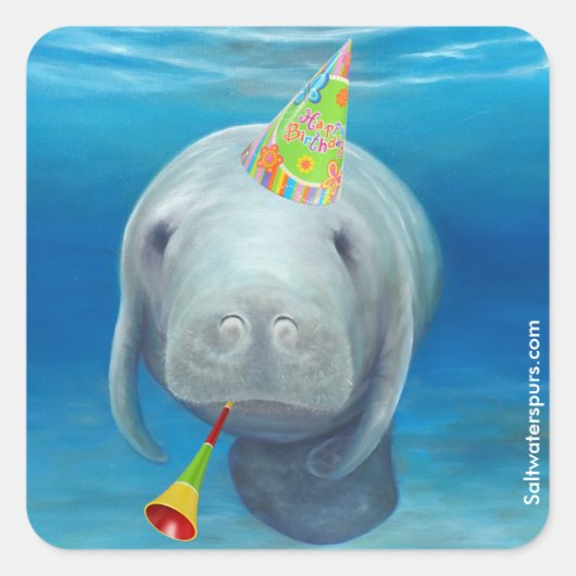 Manatee Birthday Stickers (Vorderseite)