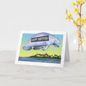 Manatee Blimp Geburtstagskarte Karte (Gelbe Blume)