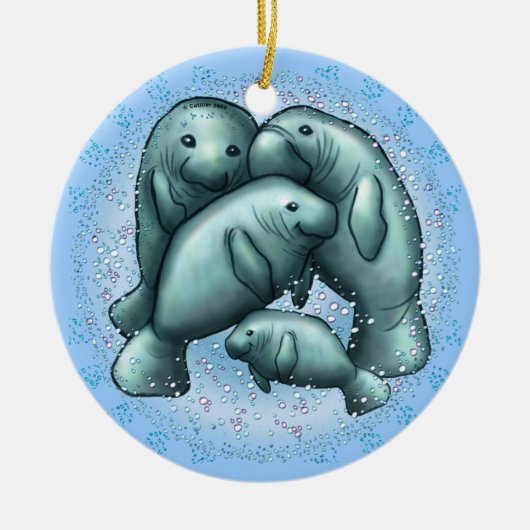 Manatee Bubbles Ornament (Vorne)