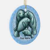 Manatee Bubbles Schmuck Keramik Ornament (Rechts)