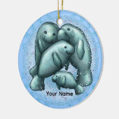 Manatee Bubbles Schmuck Keramik Ornament (Links)