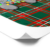 Manatee Buffalo Plaid Green Red White Cket Christm Poster (Ecke)