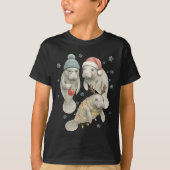 Manatee Christmas Manatee Santa Reindeer Lights Wo T-Shirt (Vorderseite)