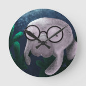Manatee Clock Runde Wanduhr (Vorderseite)