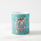 MANATEE CUPID, BUBBLES & HEARS FARBENFARBIGE VALEN KAFFEETASSE (Mittel)