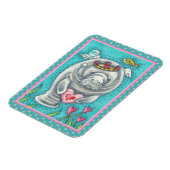 MANATEE CUPID, BUBBLES & HEARS FARBENFARBIGE VALEN MAGNET (Linke Seite)