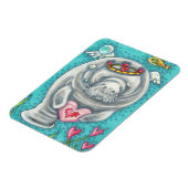 MANATEE CUPID, BUBBLES & HEARS FARBENFARBIGE VALEN MAGNET (Linke Seite)