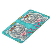 MANATEE CUPID, BUBBLES & HEARS FARBENFARBIGE VALEN MAGNET (Linke Seite)
