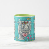 MANATEE CUPID, BUBBLES & HEARS FARBENFARBIGE VALEN TASSE (Zentrum)