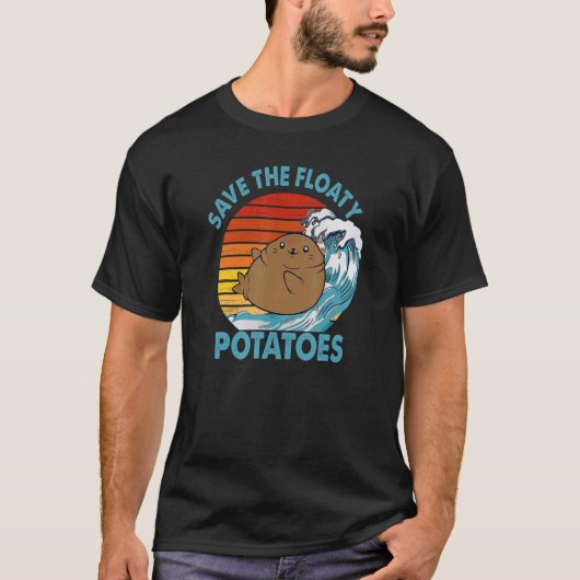 Manatee-Designs für Männer Frauen Floaty Potato Me T-Shirt (Vorderseite)