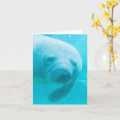 Manatee Digital Art "oh hi" Karte (Gelbe Blume)