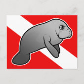 Manatee Dive Flag Postkarte (Vorderseite)
