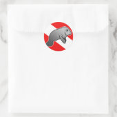 Manatee Dive Flag Runder Aufkleber (Tasche)
