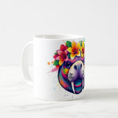 Manatee Dream: Tropische Blume Kronen T-Shirt Kaffeetasse (Vorderseite Links)