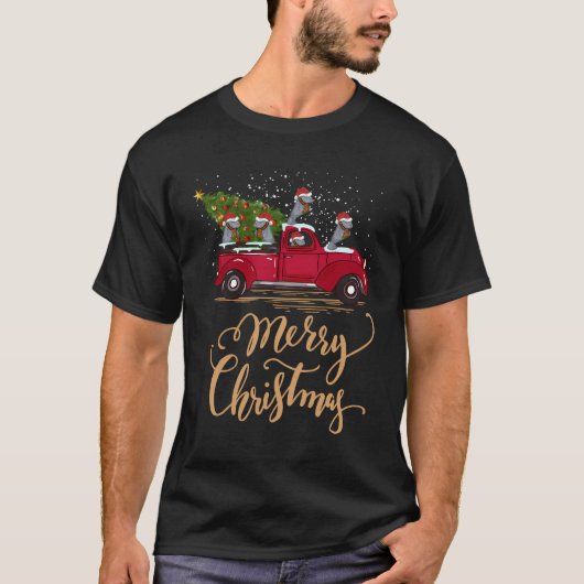 Manatee Driving Christmas Tree Truck Manatee Chris T-Shirt (Vorderseite)